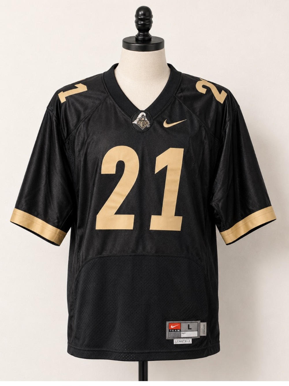 Nike Purdue Boilermakers #21 Football Large Jersey Black Gold